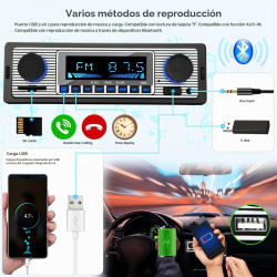 Radio DIN retro con Bluetooth manos libres FM MP3 para conductores