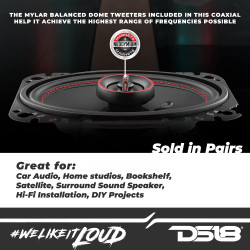 DS18 GEN-X4.6 Altavoz coaxial – 4 x 6, 2 vías, 135 W máximo