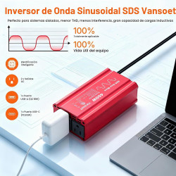 Inversor de corriente de onda sinusoidal recortada pico de 400 W CC 12 V a CA
