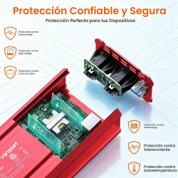 Inversor de corriente de onda sinusoidal recortada pico de 400 W CC 12 V a CA