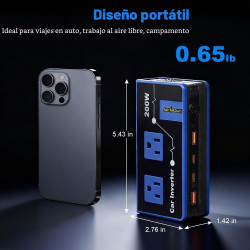 Inversor de corriente para automóvil de 200 W