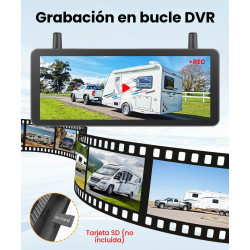 AUTO VOX Cámara de respaldo inalámbrica solar magnética