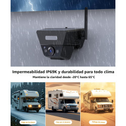 AUTO VOX Cámara de respaldo inalámbrica solar magnética