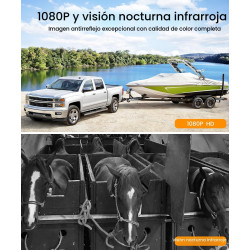 AUTO VOX Cámara de respaldo inalámbrica solar magnética