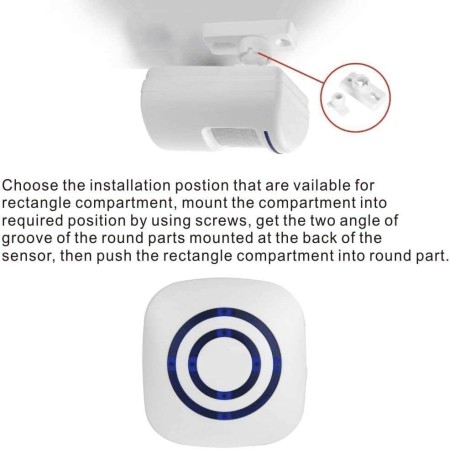 Timbre de puerta con sensor de movimiento para negocios, kit de timbre para exteriores, alerta de entrada inalámbrica: Timbre de