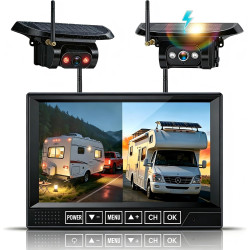 Cámara de respaldo inalámbrica dual HD 1080P: batería de 15200mAh hasta 3