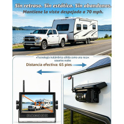 Cámara de respaldo inalámbrica dual HD 1080P: batería de 15200mAh hasta 3