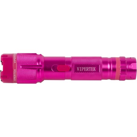 VIPERTEK VTS-T03 Aluminum Stun Gun with LED Flashlight, Pink