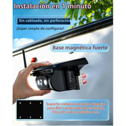 Cámara de respaldo inalámbrica dual HD 1080P: batería de 15200mAh hasta 3