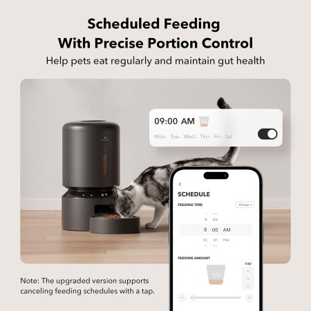 PETLIBRO Dispensador automático de alimentos para gatos, alimentador WiFi 5G con control de aplicación para alimentación remota,