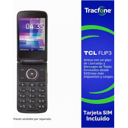 Tracfone, TCL FLIP 3, 16GB, teléfono abatible prepago