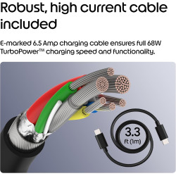 Motorola TurboPower - Cargador de pared USB-C de 68 W + cable de 6.5