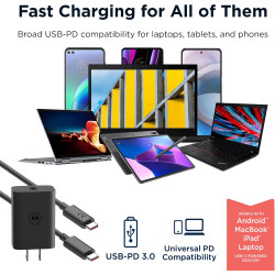 Motorola TurboPower - Cargador de pared USB-C de 68 W + cable de 6.5