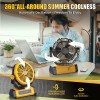 Wavmill Ventilador recargable portátil – Ventilador de campamento de 9 pulgadas de 10000 mAh con luz y gancho para tienda de