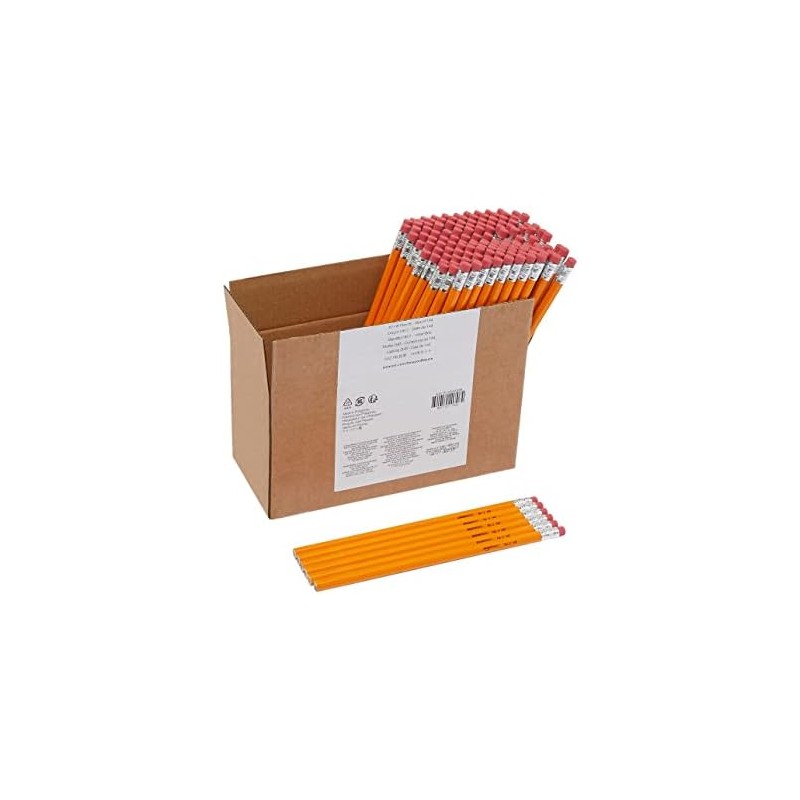 Amazon Basics - Caja de lápices de madera preafilados 2 HB