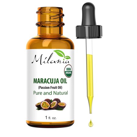 Aceite de maracuja orgánico prémium 100% puro aceite de marula virgen de maracuyá, 1 onza líquida, aceite de marula extraído