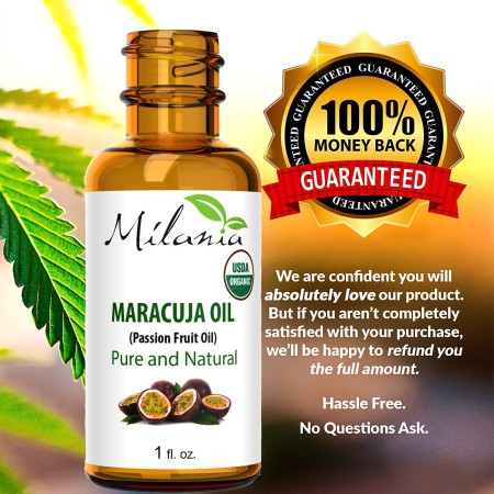 Aceite de maracuja orgánico prémium 100% puro aceite de marula virgen de maracuyá, 1 onza líquida, aceite de marula extraído