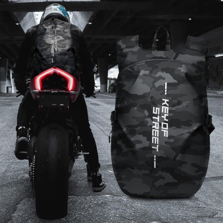 WEPLAN Mochila de motocicleta,Mochila impermeable para casco para hombres,Accesorios de motocicleta,Mochila de viaje