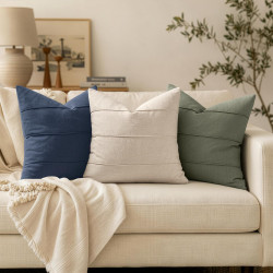 JUEGO DE 2 FUNDAS DE ALMOHADA DECORATIVAS DE LINO - MIULEE
