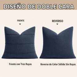 JUEGO DE 2 FUNDAS DE ALMOHADA DECORATIVAS DE LINO - MIULEE