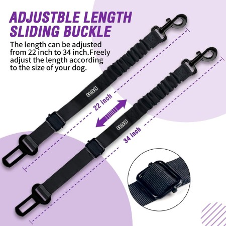 COOYOO cinturón de seguridad retráctil y ajustable para perro, juego de 3 piezas, cinturón de nailon para vehículo, para que tu