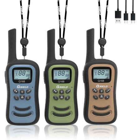 Qniglo Walkie Talkies para adultos, Walkie Talkies recargables de largo alcance con 22 canales FRS, radios VOX de 2 vías con