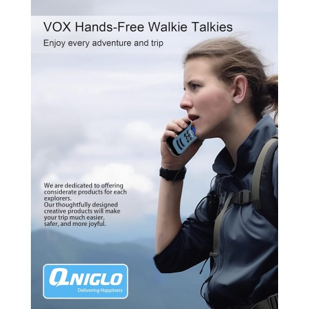 Qniglo Walkie Talkies para adultos, Walkie Talkies recargables de largo alcance con 22 canales FRS, radios VOX de 2 vías con