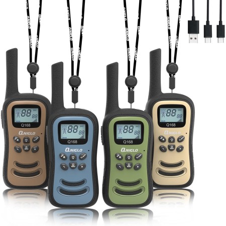 Qniglo Walkie Talkies para adultos, Walkie Talkies recargables de largo alcance con 22 canales FRS, radios VOX de 2 vías con