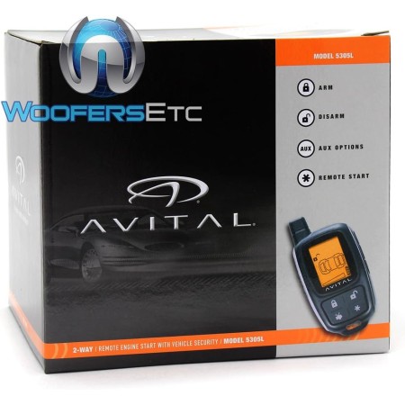 Avital Sistema de seguridad 5305L con control remoto de pantalla LCD de 2 vías