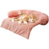 Tinaco Alfombrillas de cama relajantes de lujo, funda lavable y extraíble para sofá, tapete largo de felpa para mascotas, forro