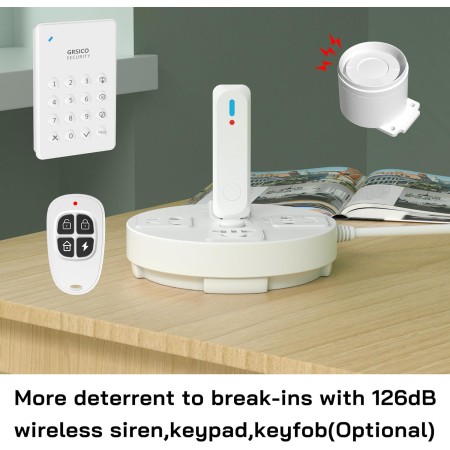 GRSICO - Sistema de alarma WiFi, sistema de alarma inteligente para el hogar, kit de 9 piezas, sistema de alarma para bricolaje,