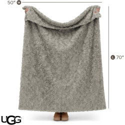 UGG Adalee - Manta para sofá, manta de piel sintética, 50 x 70 pulgadas