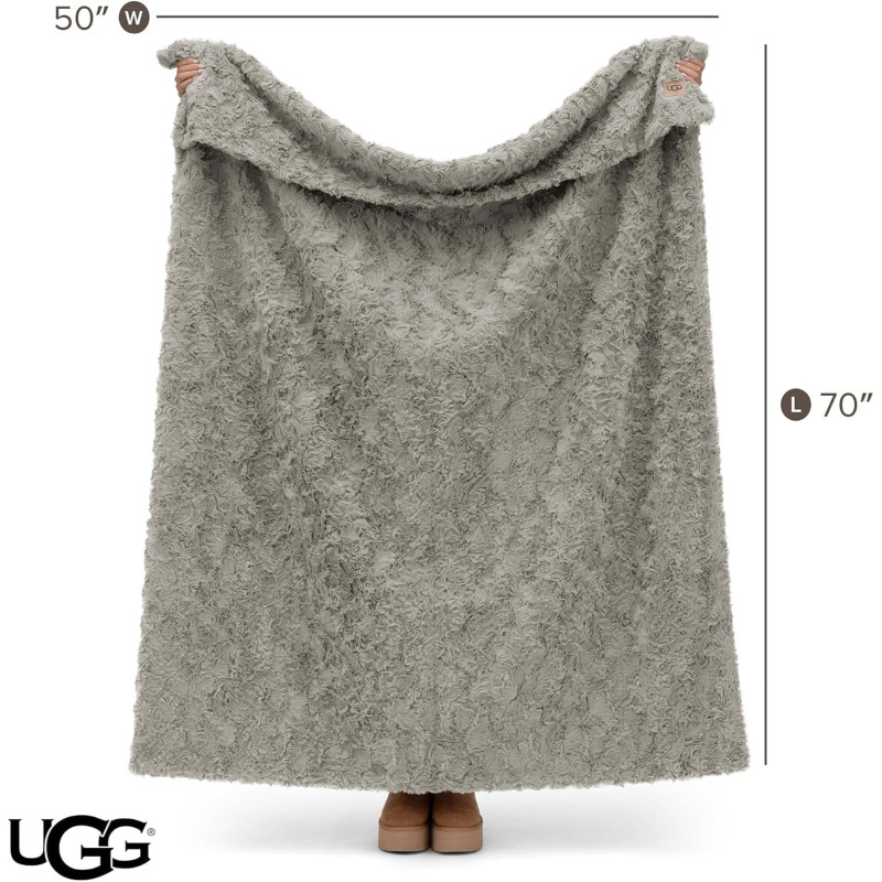 UGG Adalee - Manta para sofá, manta de piel sintética, 50 x 70 pulgadas