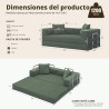 GRUSIGN - Sofá cama convertible 5 en 1 de 78 pulgadas, pana deshuesada