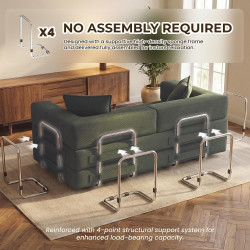 GRUSIGN - Sofá cama convertible 5 en 1 de 78 pulgadas, pana deshuesada