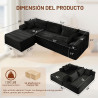 Korser Sofá modular modular sin hueso de 110 pulgadas con diván