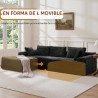 Korser Sofá modular modular sin hueso de 110 pulgadas con diván