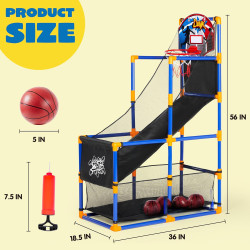JUEGO DE BALONCESTO ARCADE CON 4 PELOTAS Y ARO PARA NIÑOS - JOYIN