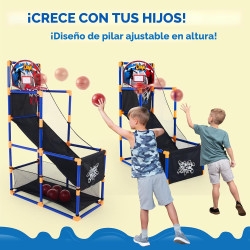 JUEGO DE BALONCESTO ARCADE CON 4 PELOTAS Y ARO PARA NIÑOS - JOYIN
