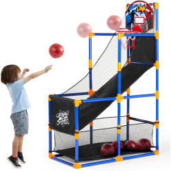 JUEGO DE BALONCESTO ARCADE CON 4 PELOTAS Y ARO PARA NIÑOS - JOYIN