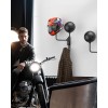 LIFXIZE Soporte de pared para casco giratorio de 180° para motocicleta, bicicleta, carreras, ropa exterior, equipo deportivo