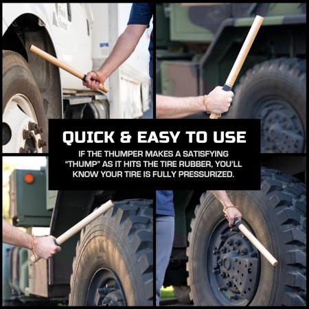 Big Rig Defense: Hickory Stick Tire Thumper - Golpeador de neumáticos de murciélago de pescado - Herramienta de camioneros para