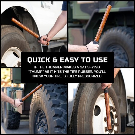 Big Rig Defense: Hickory Stick Tire Thumper - Golpeador de neumáticos de murciélago de pescado - Herramienta de camioneros para