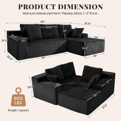 GRUSIGN Cloud - Sofá modular sin hueso para sala de estar