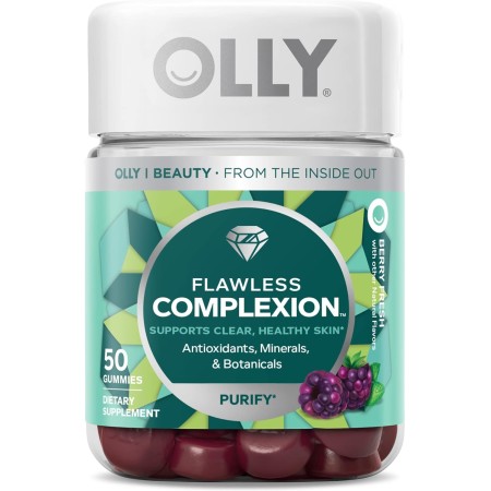 OLLY - Gomitas Flawless Complexion, apoyo para una piel clara y saludable, vitaminas E, A, zinc, suplemento masticable, sabor