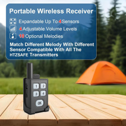 Alarma de viaje perimetral - Sensor de movimiento portátil para acampar-1 receptor+2 sensores