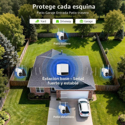 Cámaras de seguridad solar 2.5K inalámbricas al aire libre