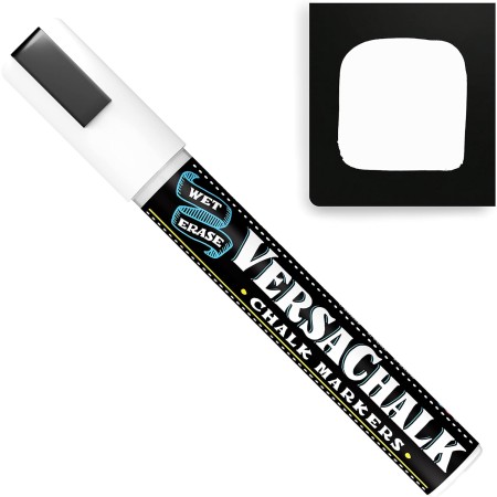 Marcadores de tiza blanca por VersaChalk | sil polvo, a base de agua, no tóxicos, se borran con un paño mojado, marcadores de
