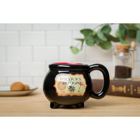 Silver Buffalo HP11833D Harry Potter Hogwarts - Taza de cerámica, diseño 3D esculpido con brillos y la imagen de un escudo de