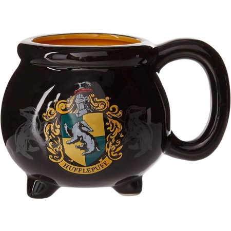 Silver Buffalo HP11833D Harry Potter Hogwarts - Taza de cerámica, diseño 3D esculpido con brillos y la imagen de un escudo de